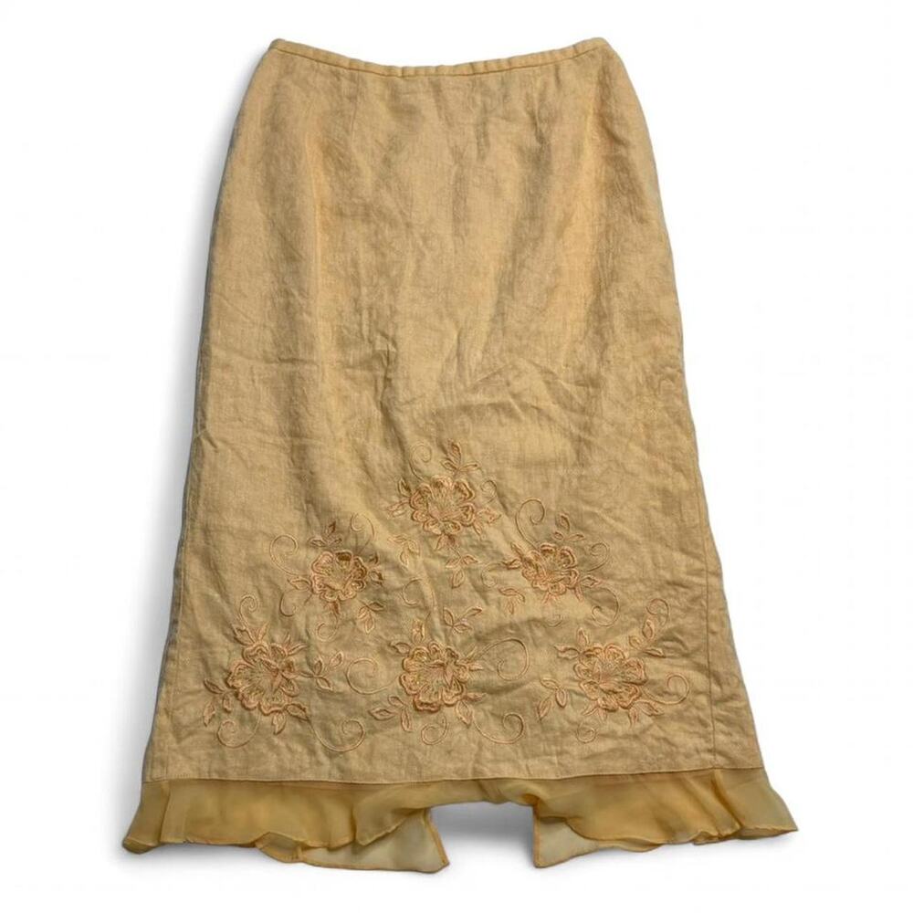 Tropical Fairy Core Orange Sequin Vintage Maxi Skirt Plaza South size Large - Picture 3 of 7